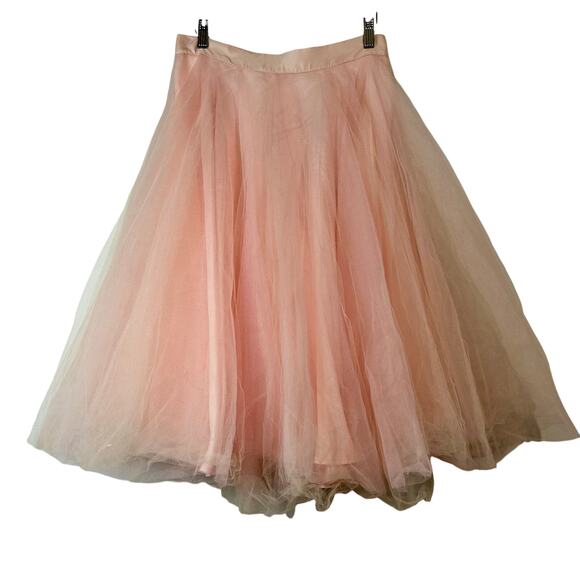 Women’s Tulle Layered Full Length Maxi Skirt Pink Medium EUC Formal Event - Picture 1 of 6